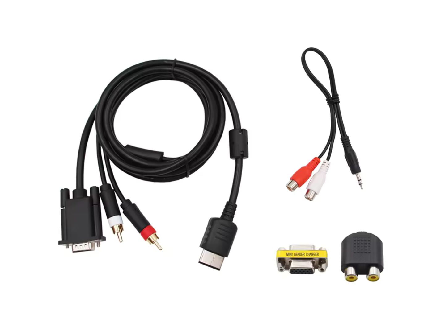 High Definition VGA Cable and RCA Sound Adapter PAL NTSC - Sega Dreamcast
