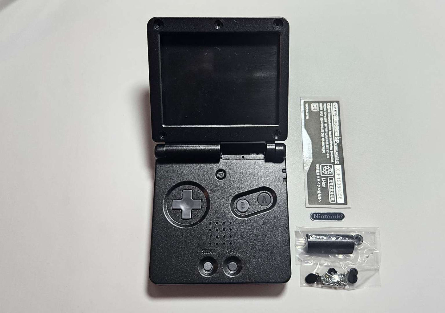 Game Boy Advance SP Black Shell Metallic Open