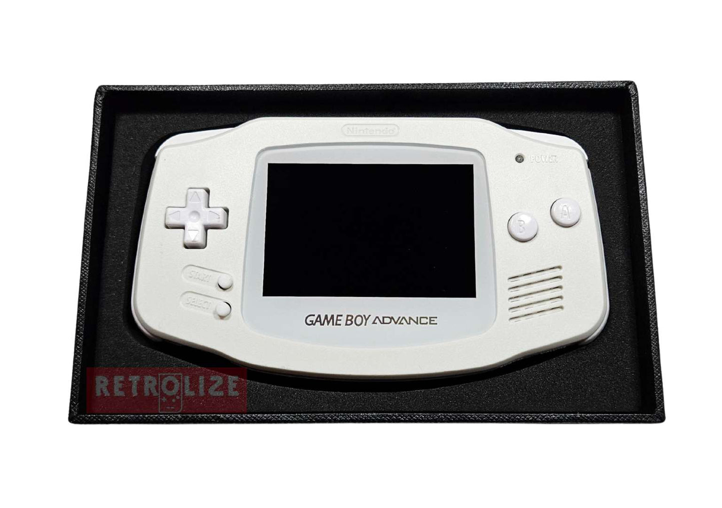 Game Boy Advance IPS USBC - All White Front View Screen Off