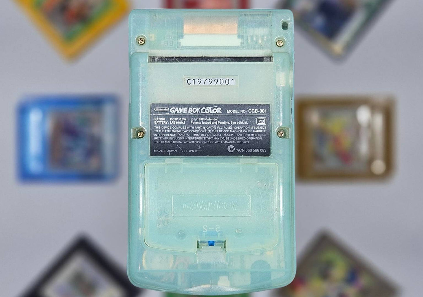 Nintendo Game Boy Color - Toys R' Us "Ice Blue" Japan Exclusive - Recapped - Upgraded Audio - Grade A/B