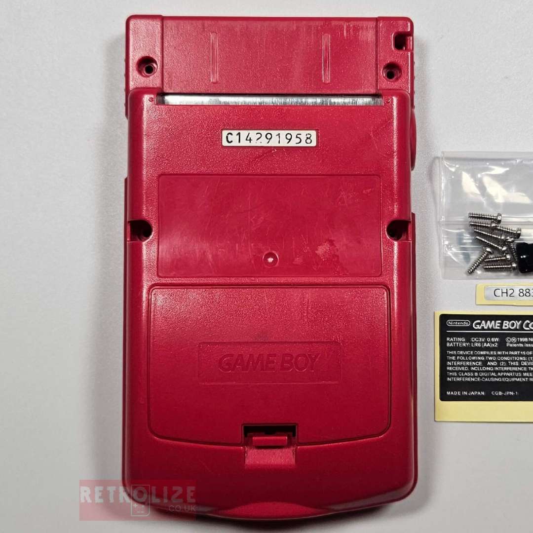 Berry Red - Game Boy Color OEM Shell Casing - Back