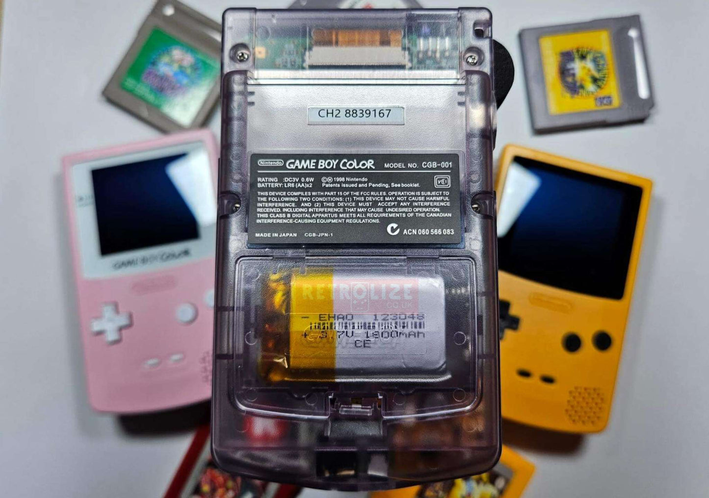 Nintendo Game Boy Color OLED Rechargeable 1800mAh - Recapped + Reflowed + Upgraded Audio - Atomic Purple