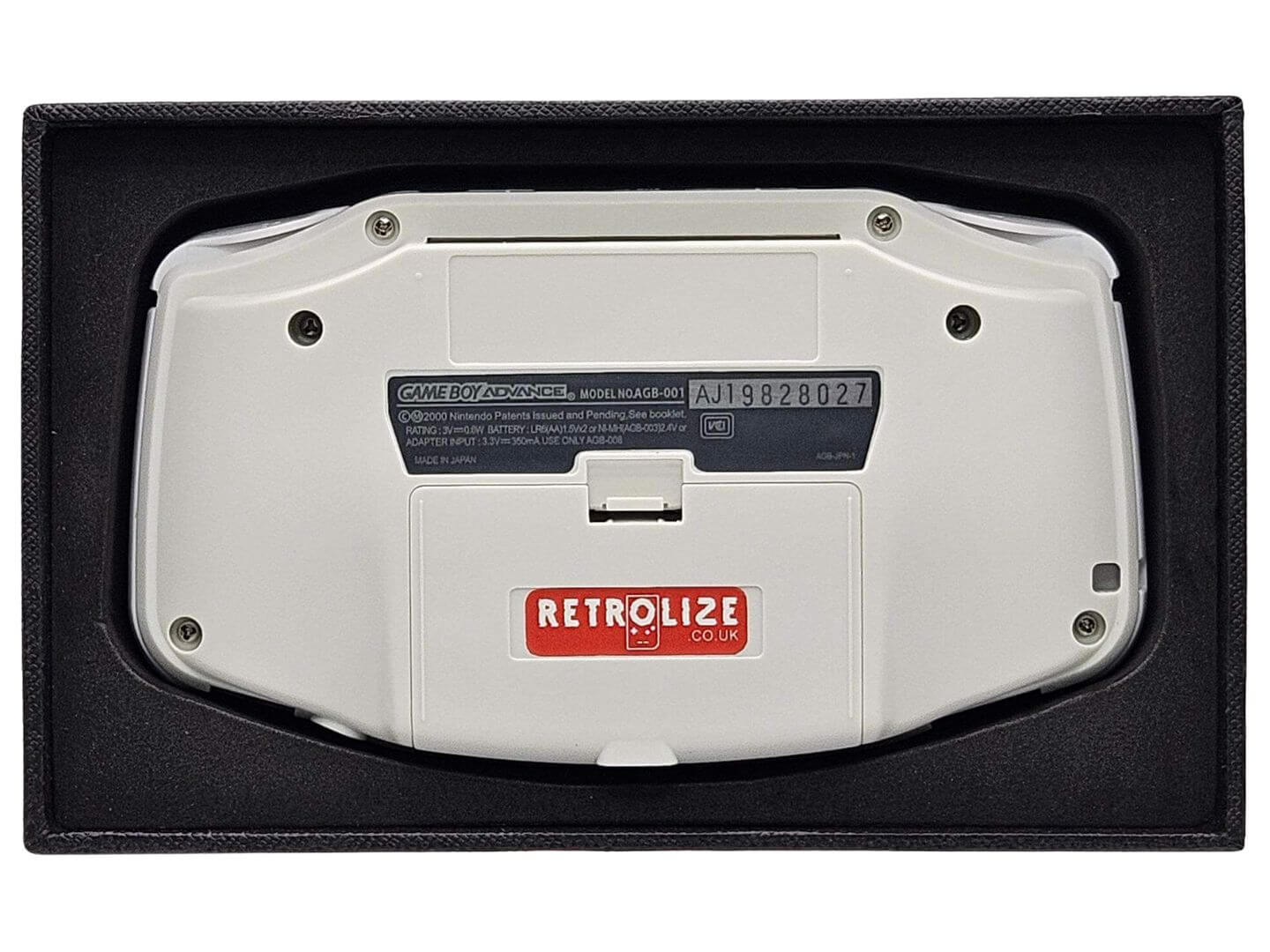 Game Boy Advance IPS USBC - All White Back View