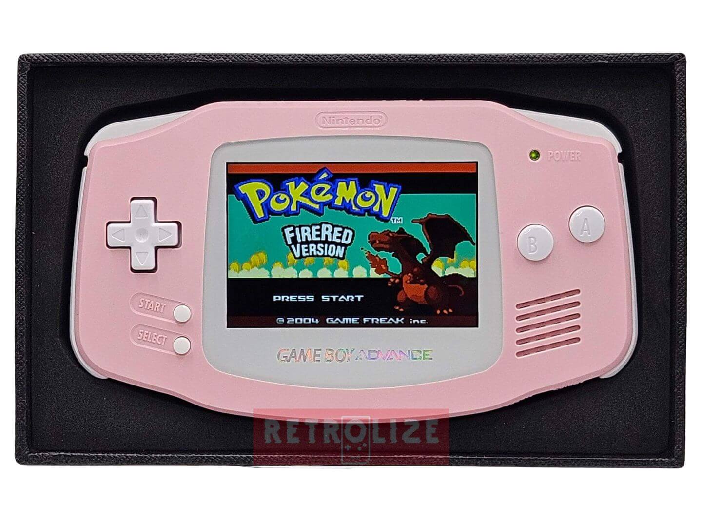 Game Boy Advance IPS USBC - Pink and White Front View