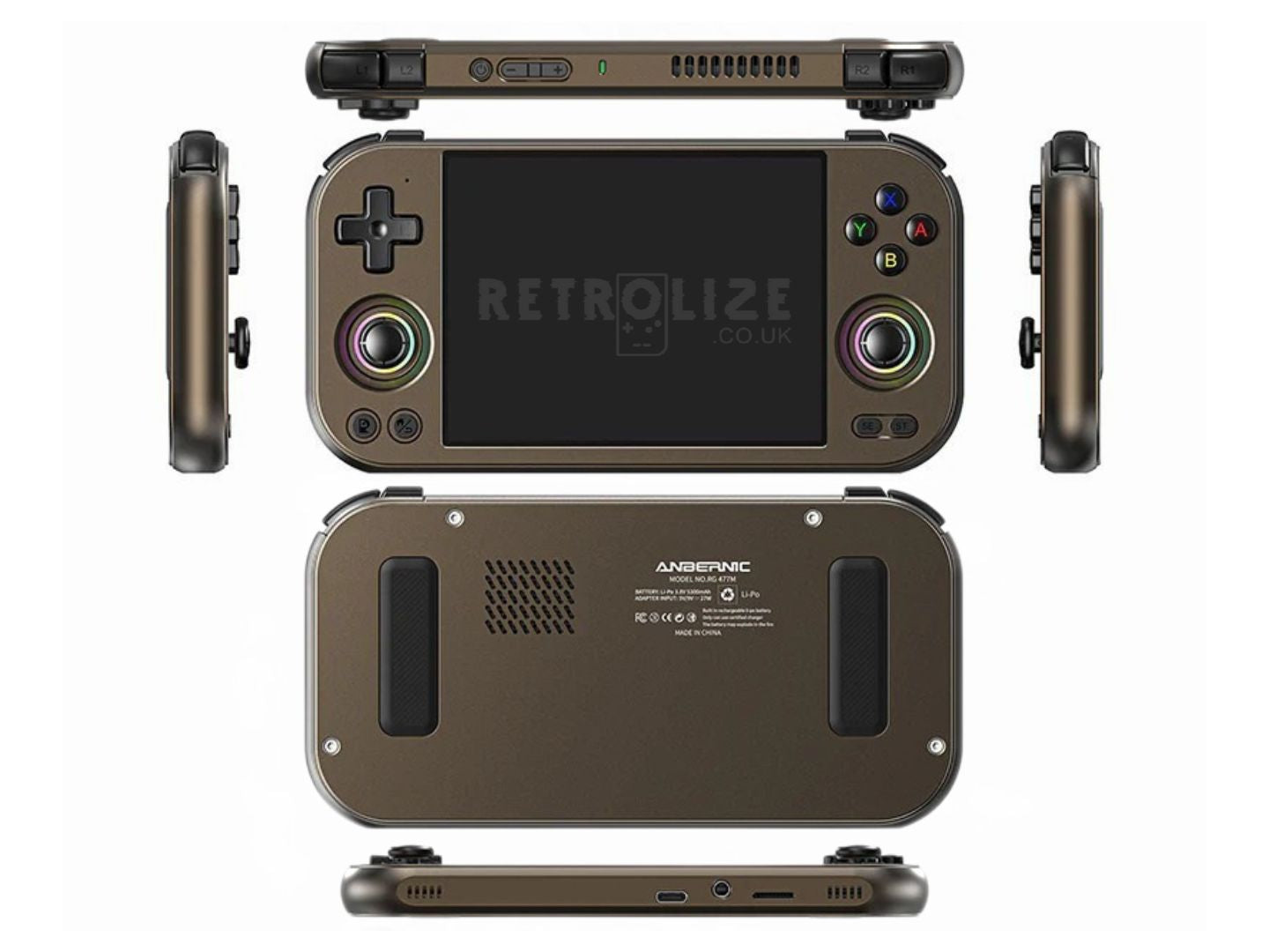 Anbernic RG477M Retro Gaming Handheld Console All Angles