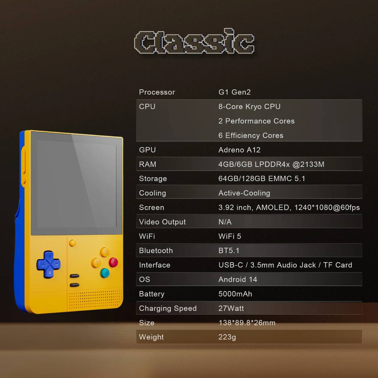 Retroid Pocket Classic - Retro Gaming Handheld Console