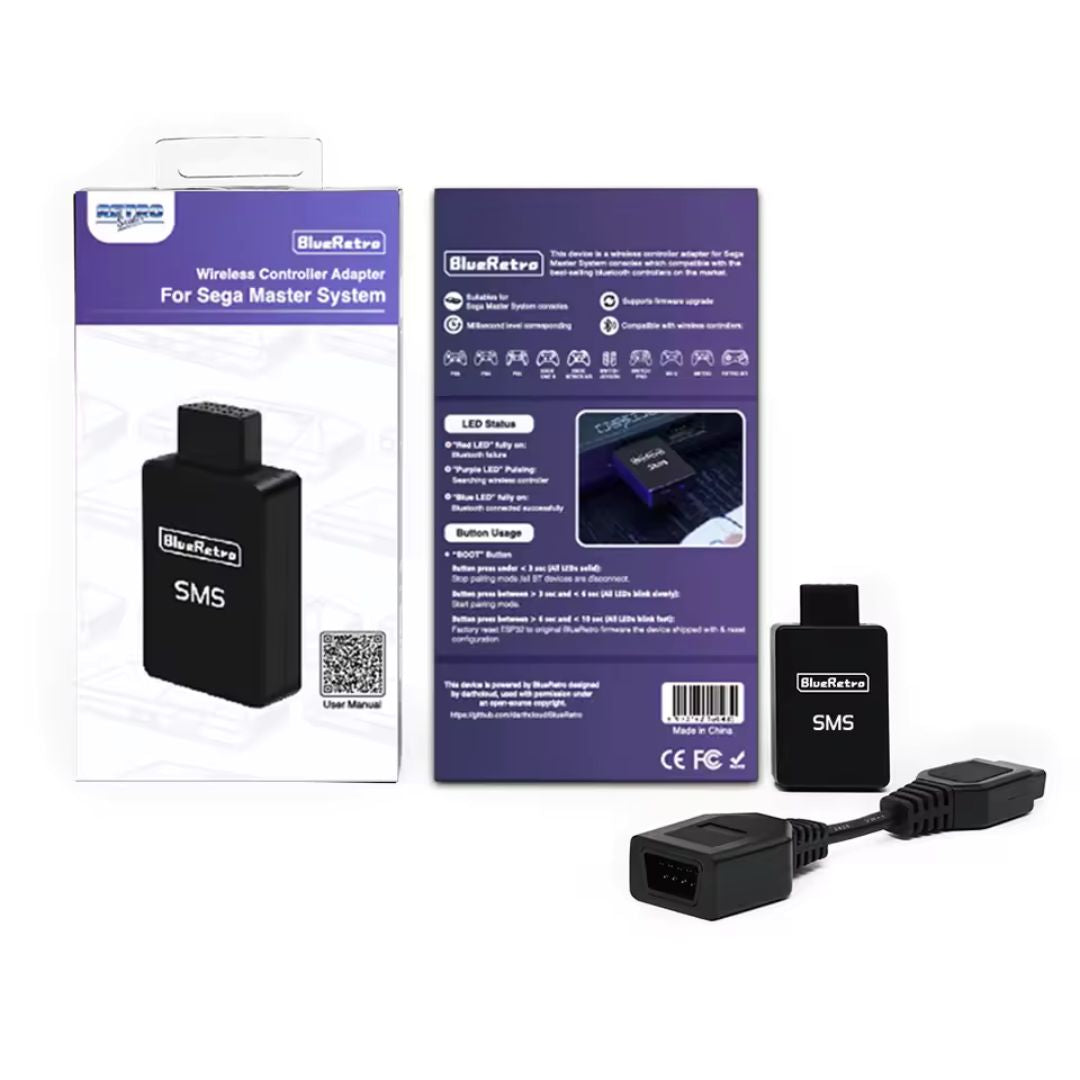 Sega Master System SMS BlueRetro Wireless Bluetooth Controller Receiver Box Contents