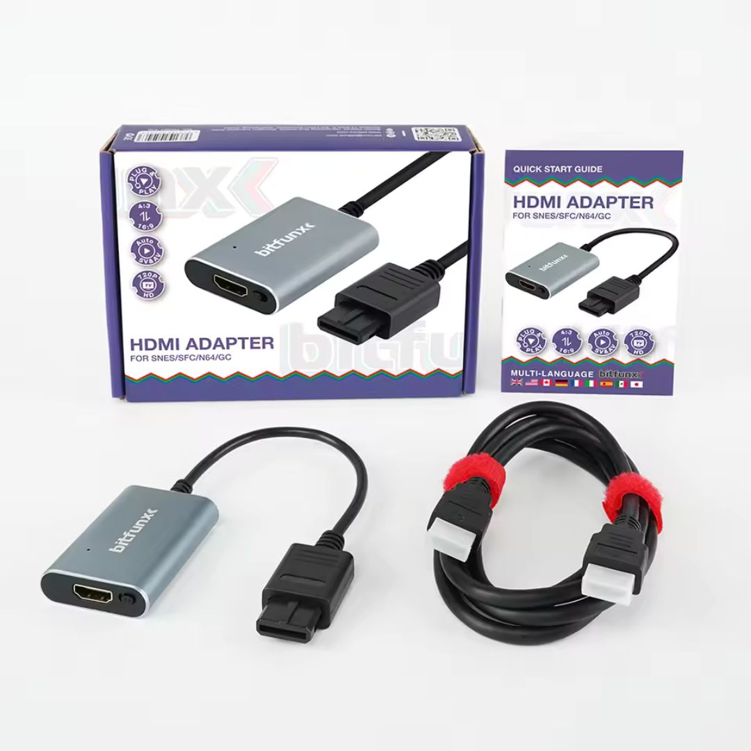Bitfunx HDMI Adapter / Upscaler - SNES/SFC/N64/GC - Super Nintendo / Super Famicom / Nintendo 64 / GameCube Contents