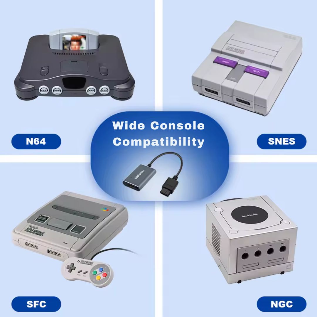 Bitfunx HDMI Adapter / Upscaler - SNES/SFC/N64/GC - Super Nintendo / Super Famicom / Nintendo 64 / GameCube Compatibility