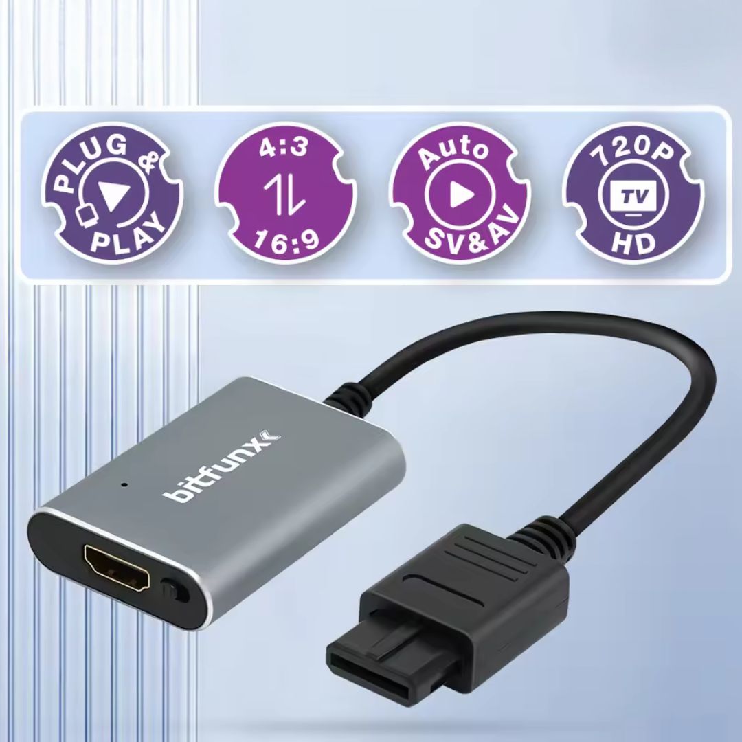 Bitfunx HDMI Adapter / Upscaler - SNES/SFC/N64/GC - Super Nintendo / Super Famicom / Nintendo 64 / GameCube