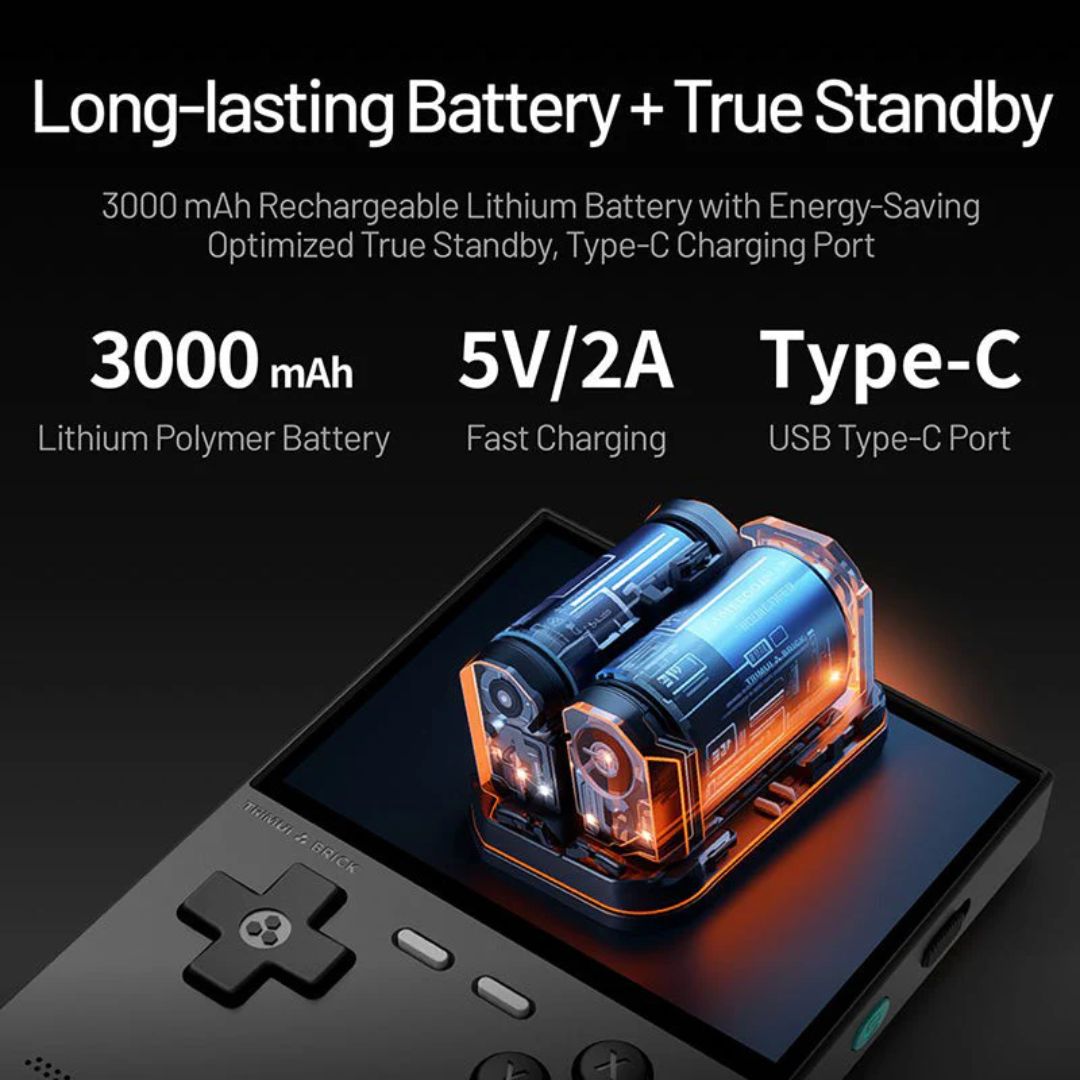Trimui Brick – Premium Pocket-Sized Retro Gaming Console - Battery information