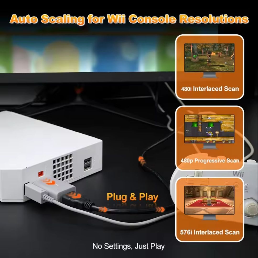 BitFunx HDMI Adapter / Upscaler (New Compact Mini Version) - Nintendo Wii