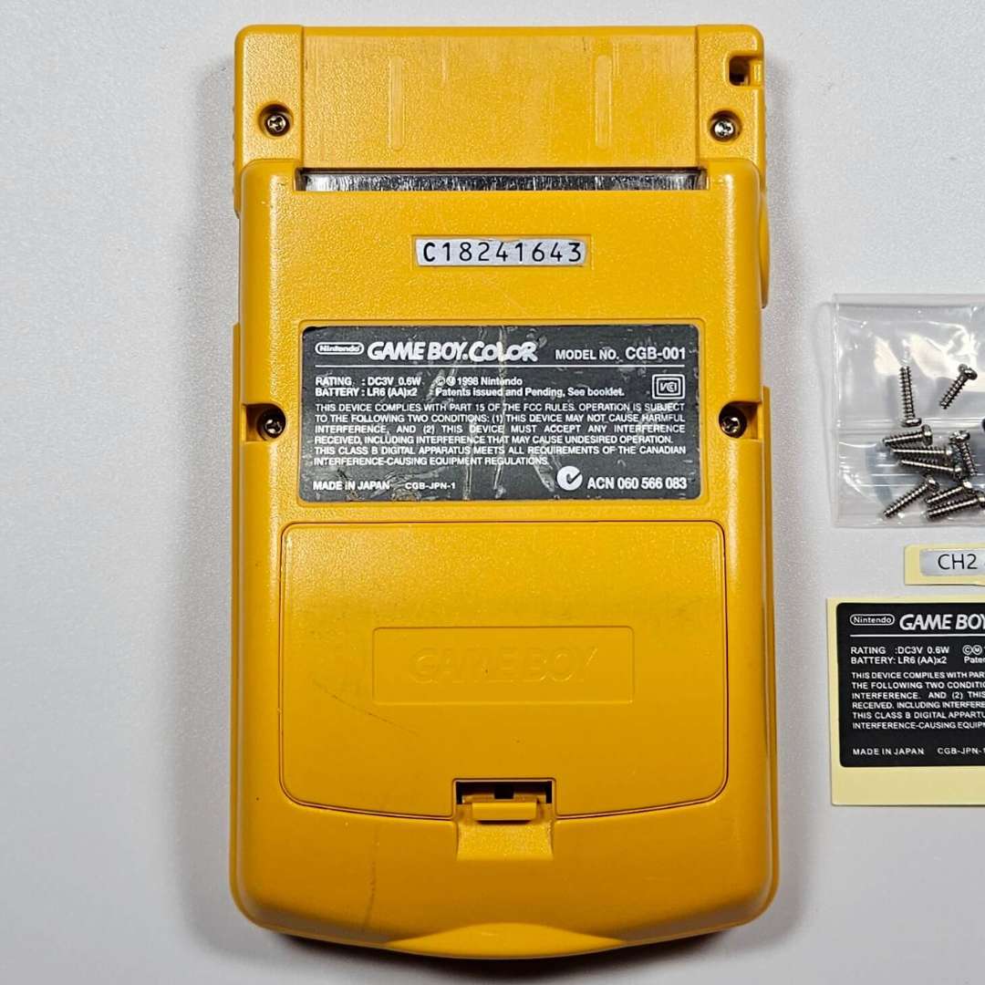 Dandelion Yellow - Game Boy Color OEM Shell Casing - Back
