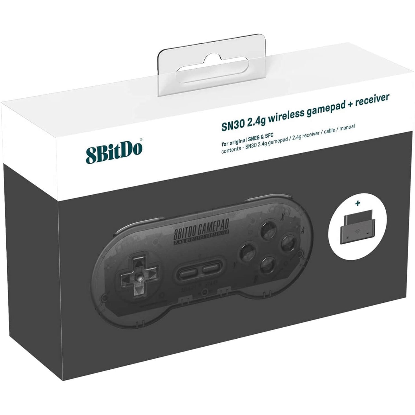 8BitDo SN30 Wireless Controller 2.4g Black Retail Box Front