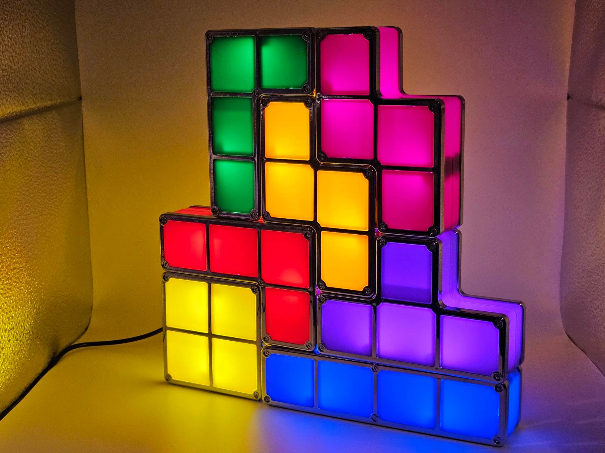 Tetris Style Stackable LED Mood Lighting Light-Up Blocks/Nightlight ...
