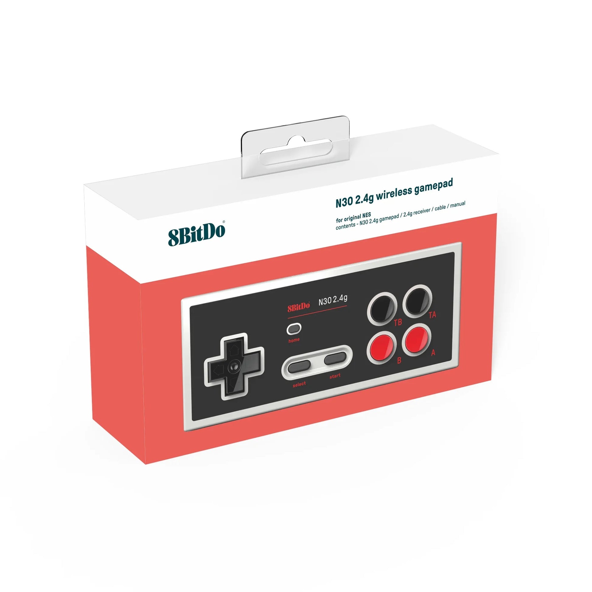 8BitDo N30 Wireless Controller and Receiver 2.4g Black Retail Box Front