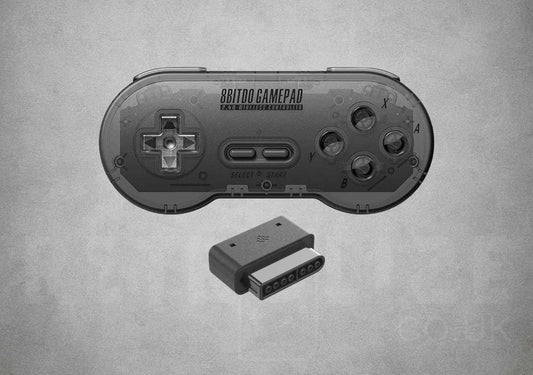 8BitDo SN30 2.4G Wireless SNES Controller With Receiver In Translucent Black