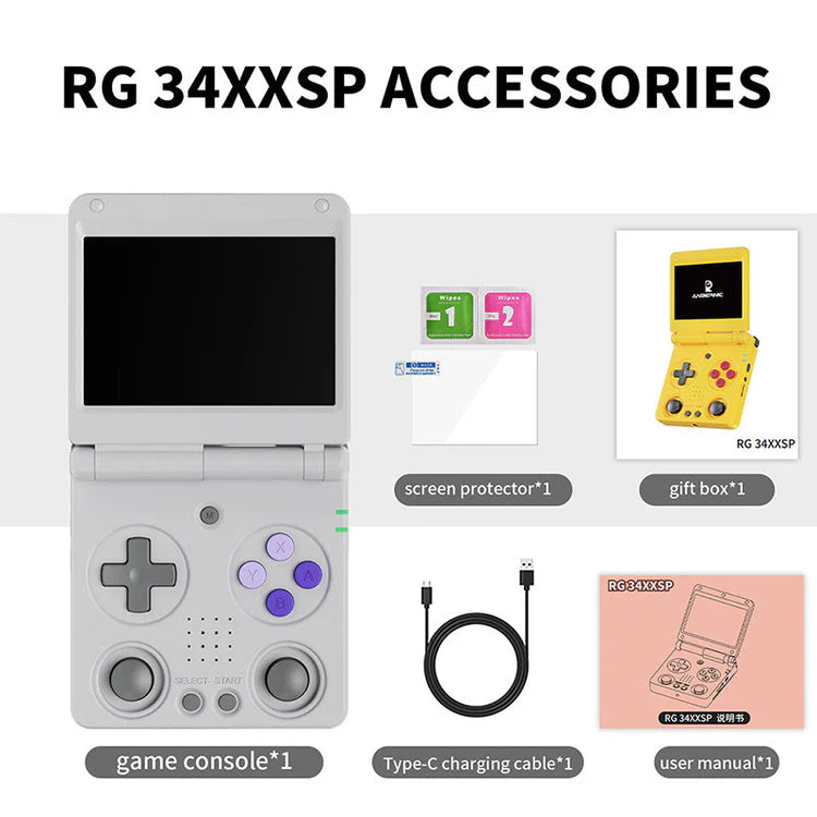 Anbernic RG34XX SP 192GB Retro Gaming Console - Upgraded
