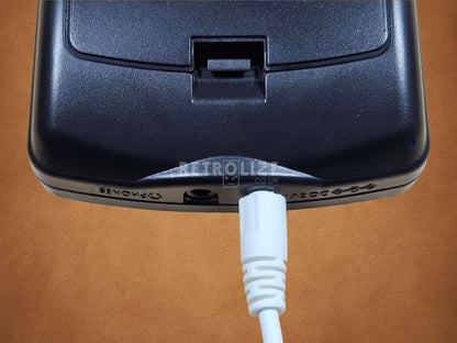 Black Game Boy Color OLED with Metallic Silver Buttons Charging Cable