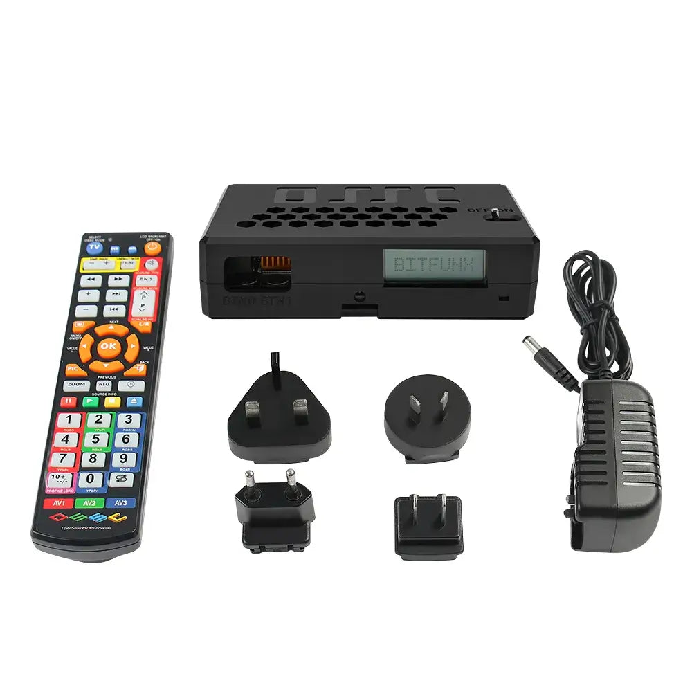 BitFunx OSSC V1.8 With Infrared Remote, 5V Power Supply & Multi-Region Plug Heads