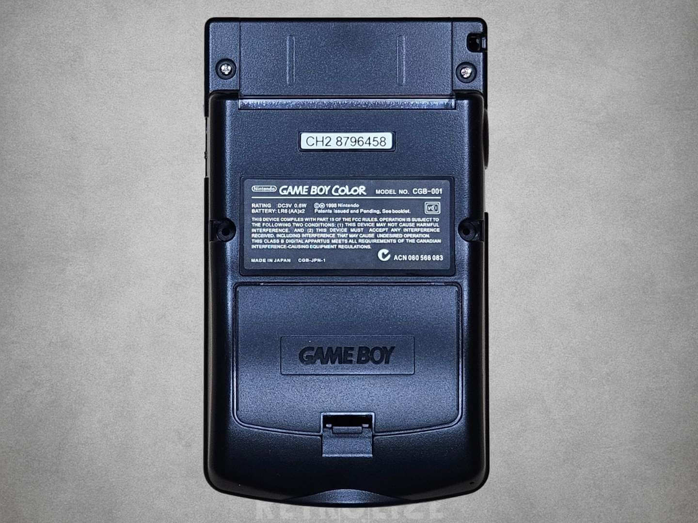 Nintendo Game Boy Color OLED Rechargeable 1800mAh - Recapped + Reflowed + Upgraded Audio - All Black