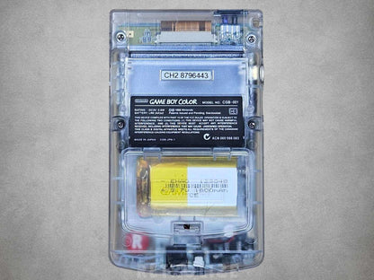 Nintendo Game Boy Color OLED Rechargeable 1800mAh - Recapped + Reflowed + Upgraded Audio - Clear White