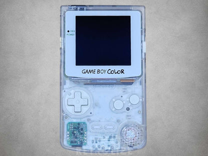 Nintendo Game Boy Color OLED Rechargeable 1800mAh - Recapped + Reflowed + Upgraded Audio - Clear White
