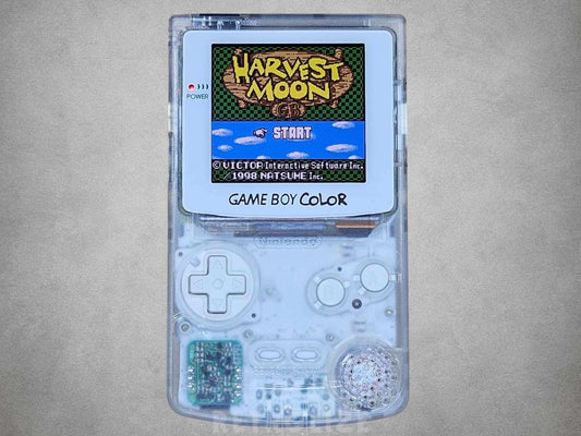 Nintendo Game Boy Color OLED Rechargeable 1800mAh - Recapped + Reflowed + Upgraded Audio - Clear White