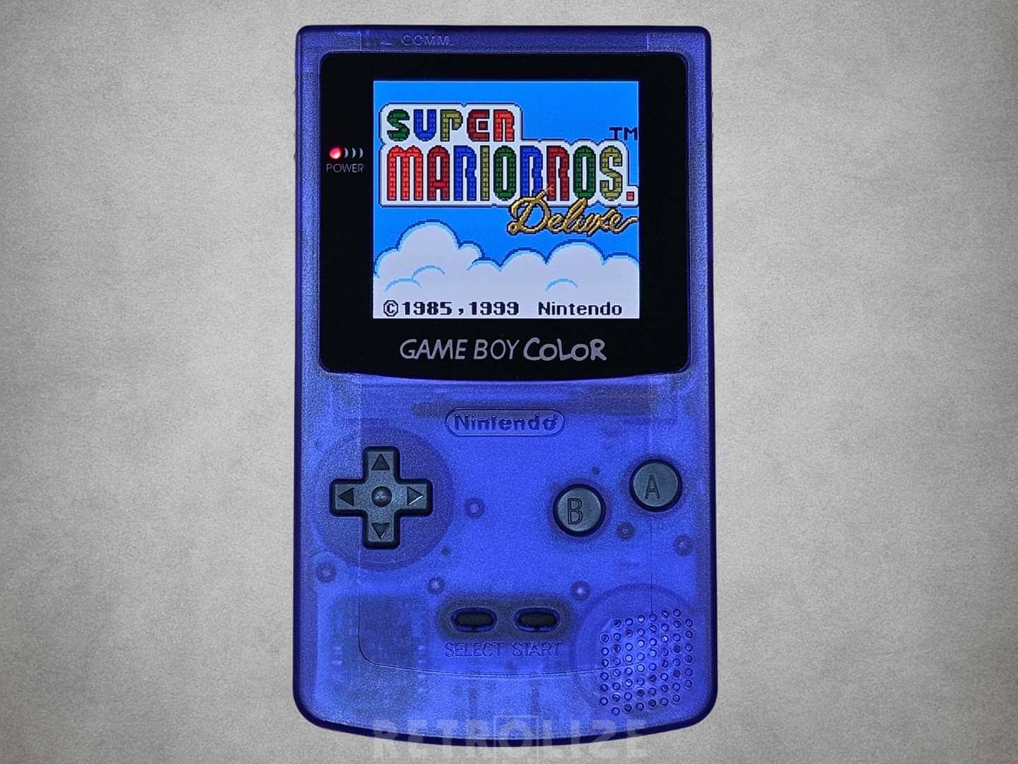 Nintendo Game Boy Color OLED Rechargeable 1800mAh - Recapped + Reflowed + Upgraded Audio - Clear Blue
