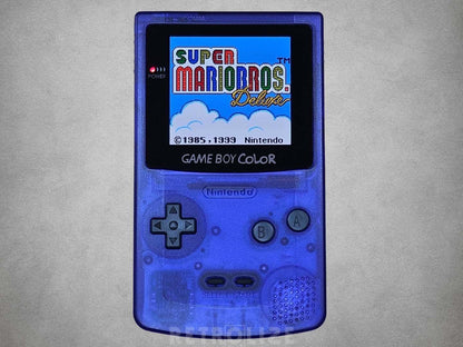 Nintendo Game Boy Color OLED Rechargeable 1800mAh - Recapped + Reflowed + Upgraded Audio - Clear Blue