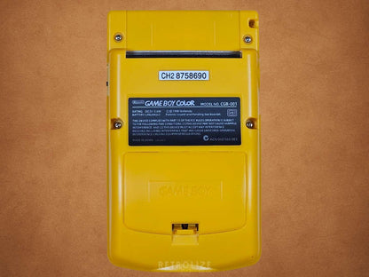 Yellow Dandelion Game Boy Color OLED with Pokemon Themed Buttons Back