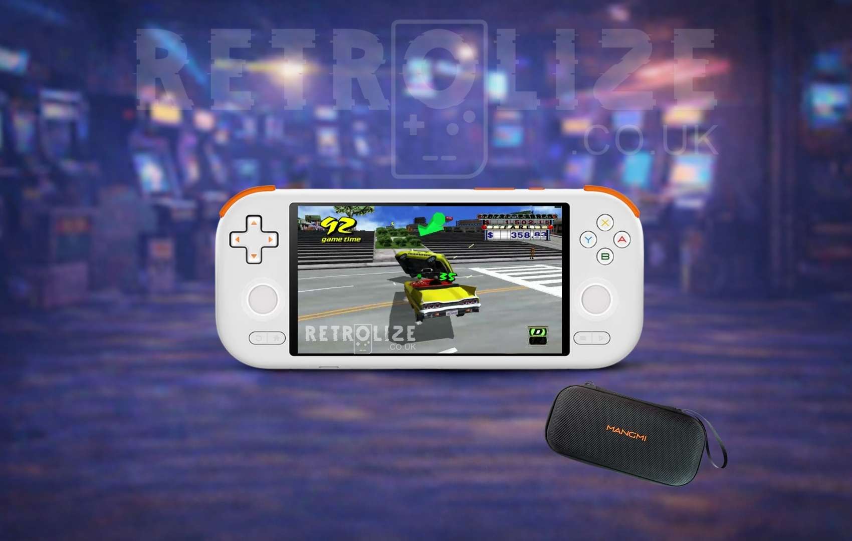 Mangmi Air X console white on arcade background