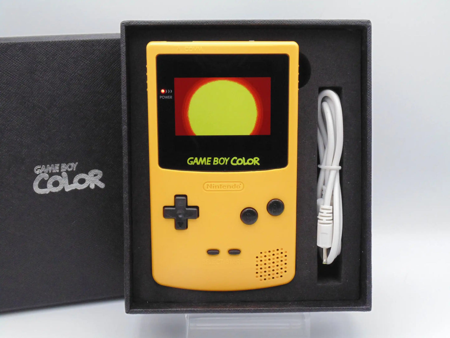 Nintendo Game Boy Gameboy Color IPS Yellow with Black Buttons Made in the UK