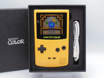 Nintendo Game Boy Gameboy Color IPS Yellow with Black Buttons Made in the UK