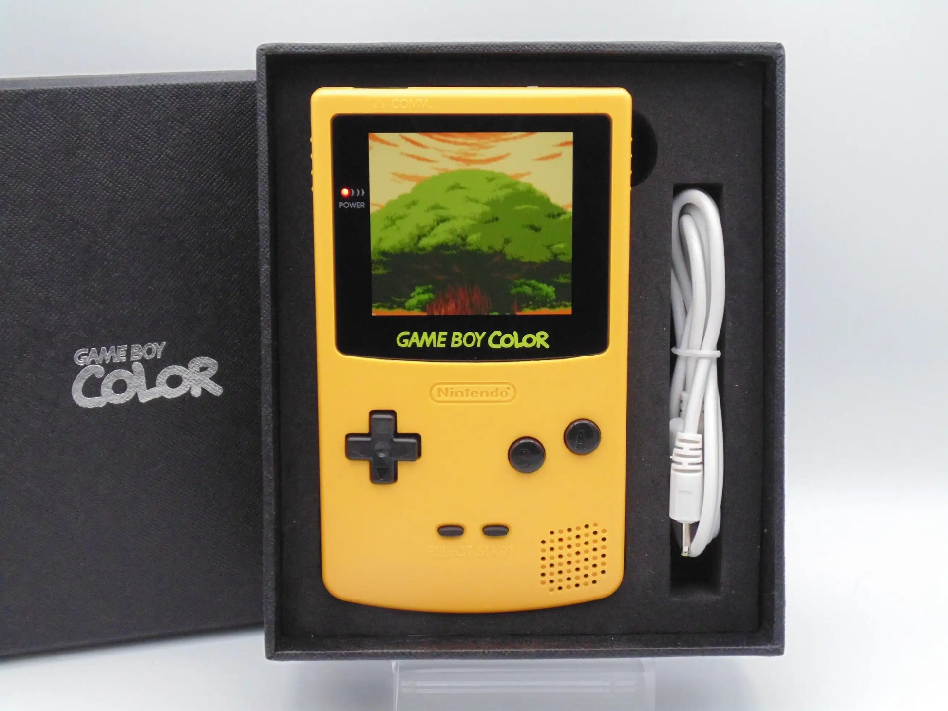 Nintendo Game Boy Gameboy Color IPS Yellow with Black Buttons Made in the UK