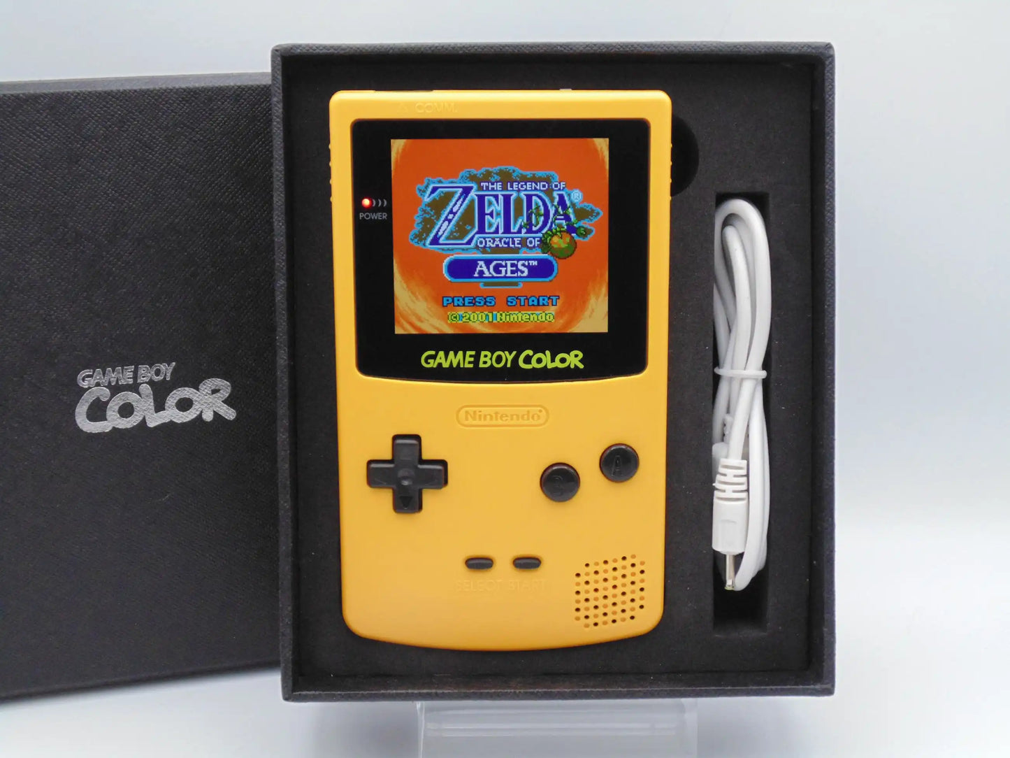 Nintendo Game Boy Gameboy Color IPS Yellow with Black Buttons Made in the UK