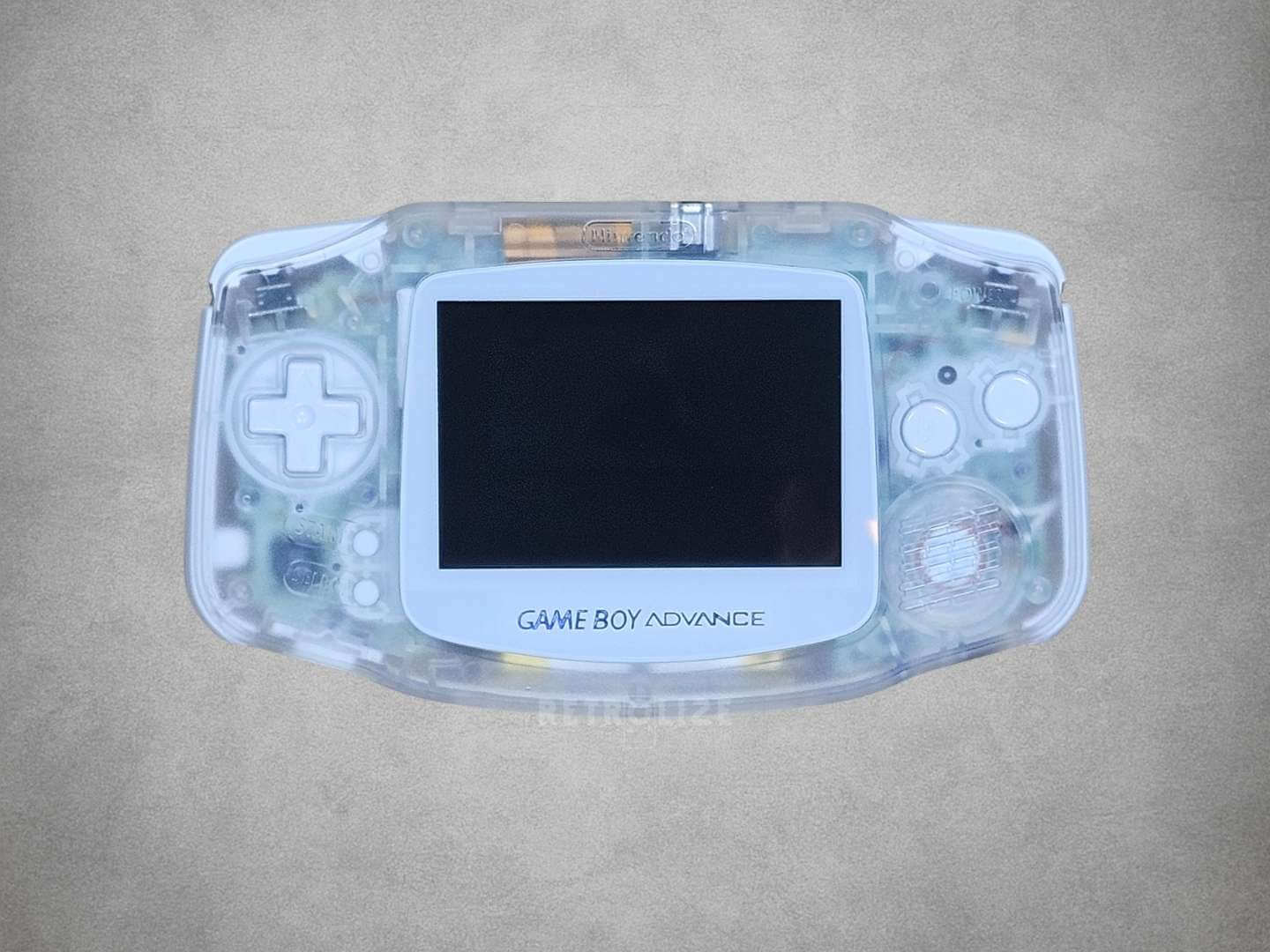 Nintendo Game Boy Advance IPS Recharge 1800mAh - Recapped + Reflowed + Upgraded Audio - Clear White