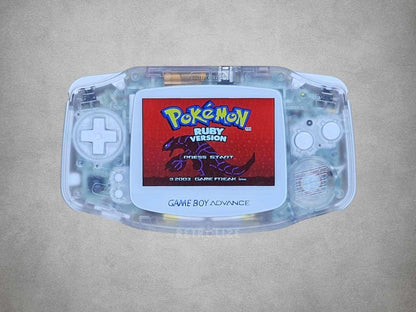 Nintendo Game Boy Advance IPS Recharge 1800mAh - Recapped + Reflowed + Upgraded Audio - Clear White
