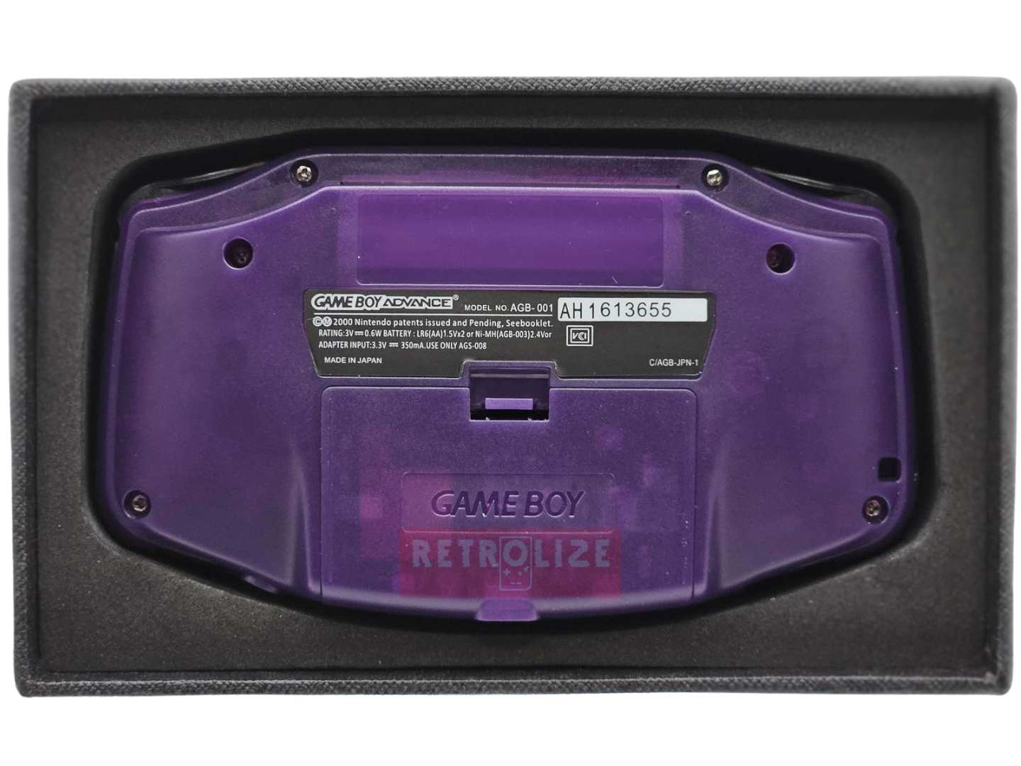 Nintendo Game Boy Advance IPS USBC - New Capacitors and Upgraded Audio - Clear Purple and Black