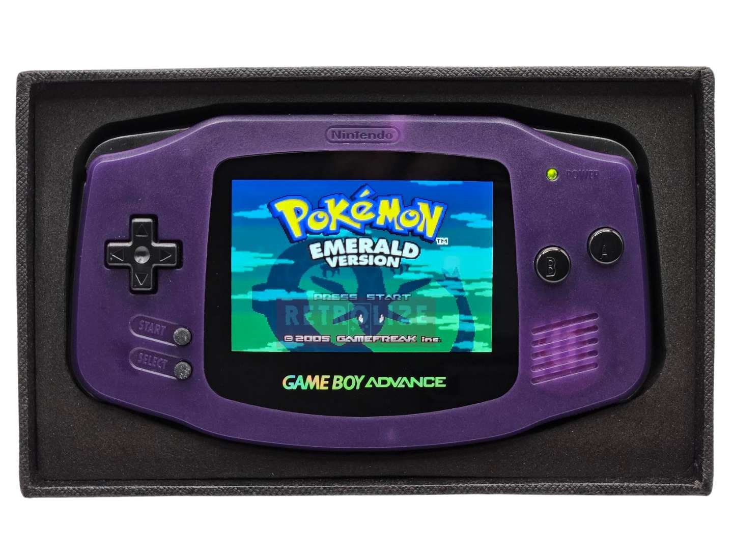 Game Boy Advance IPS USBC -  Purple Front View Close Up