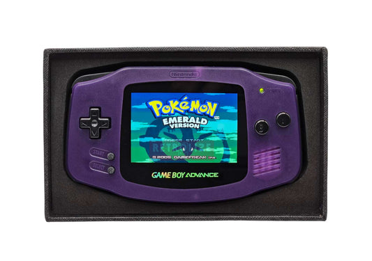 Nintendo Game Boy Advance IPS USBC - New Capacitors and Upgraded Audio - Clear Purple and Black