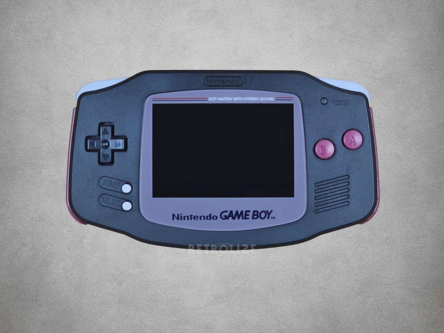 Nintendo Game Boy Advance screen off grey background