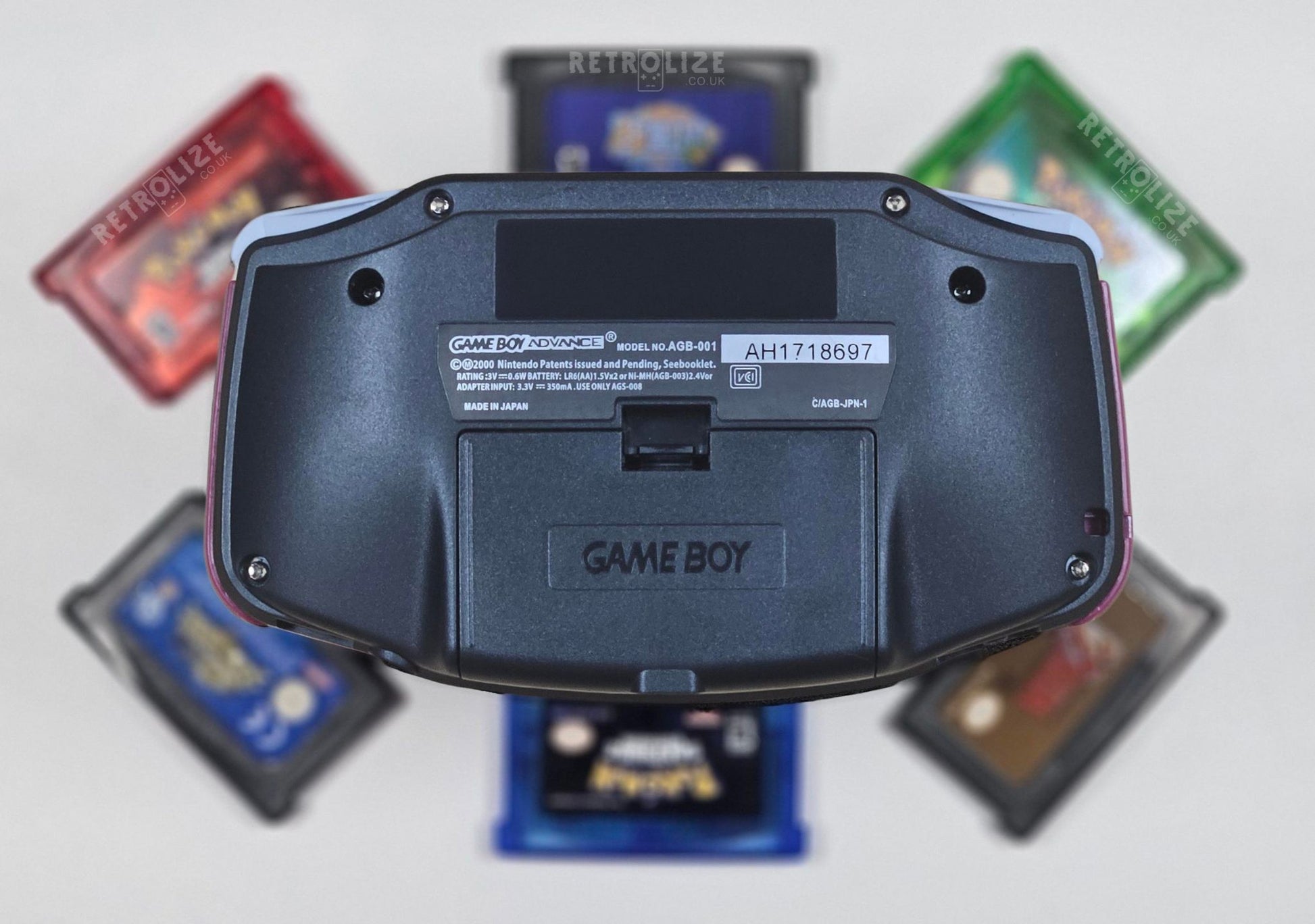 GAME BOY ADVANCE BLACK DMG BACK VIEW