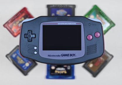 GAME BOY ADVANCE BLACK DMG FRONT VIEW WITH SCREEN OFF