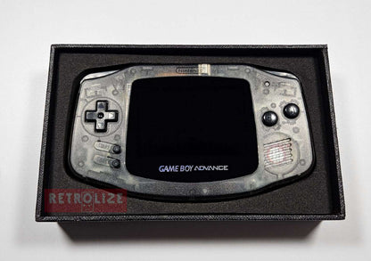 Nintendo Game Boy Advance IPS Recharge 1800mAh - Recapped + Reflowed + Upgraded Audio - Smokey Black Tactile