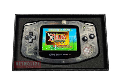 Nintendo Game Boy Advance IPS Recharge 1800mAh - Recapped + Reflowed + Upgraded Audio - Smokey Black Tactile