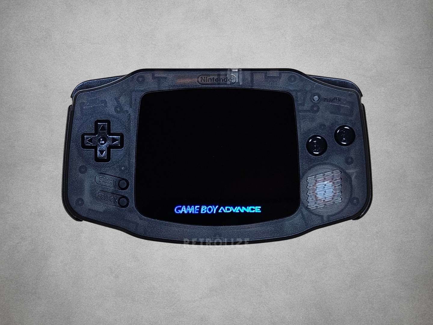 A Smokey Black Game Boy Advance  IPS with Screen off