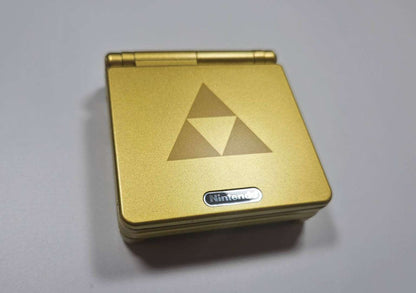 Game Boy Advance SP IPS USBC -  Zelda Gold Front View Closed