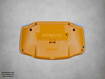 Spice Orange Game Boy Advance shell on grey background back