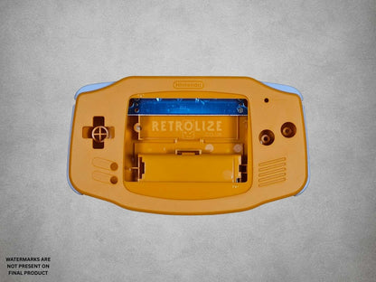 Spice Orange Game Boy Advance shell on grey background